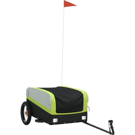 Remorque de vélo noir et vert 30 kg fer