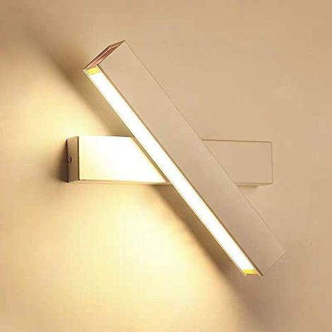 Wandleuchte Innen, LED 12W Warmweiß Wandlampe 360 Grad drehen Wandbeleuchtung Acryl für Schlafzimmer, Wohnzimmer, Flur, Treppe (Weiß)
