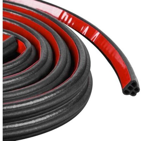 10M Joint Porte Voiture, 5 Trous Joint Caoutchouc Adhesif, Joint pare Brise Imperméable, Joint de Porte Voiture, Caoutchouc Autocollante pour Carrosserie, Porte, Capot (Noir) (1/5)