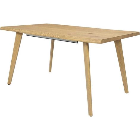 Table repas extensible 6-8 personnes en MDF aspect chêne bords biseautés - LYPSI (1/5)