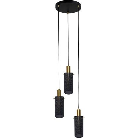 Lampada a sospensione Tirana nera oro 3xE27 Light Prestige (1/5)
