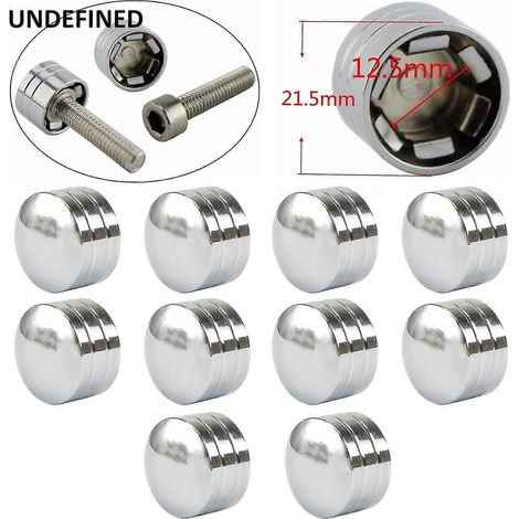 Motorrad-Chrom-Schraubenmuttern-Abdeckkappen, 7 mm–146 mm Innengewinde, passend für Harley Dyna, Softail und Twin Cam (11–14,6 mm)