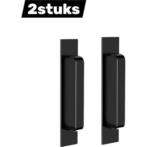Poignée de porte coulissante noire en aluminium avec film adhésif double face sans perçage longueur 148 mm pour porte vitrée fenêtre tiroir et porte (1/5)