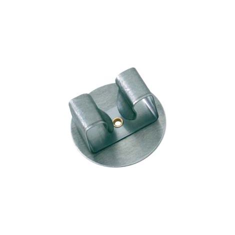 GANCIO APPENDISCOPA 1 POSTO ACCIAIO INOX CON TONDO - 5 pezzi