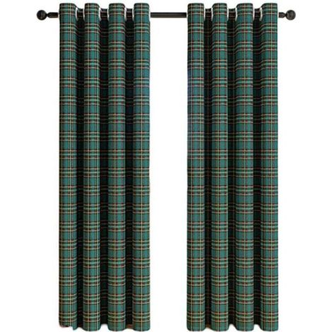 Rideaux Panneaux à Carreaux Écossais et Rayures - Filtration Lumière - Style Maison de Campagne - pour Cuisine/Salon (1/4)