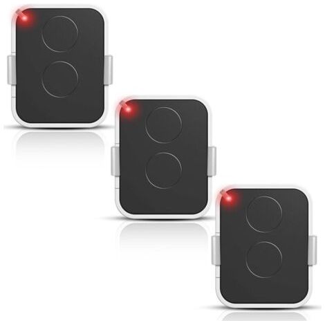 Telecommande Universelle Portail433,92 MHz 3PCS Télécommande pour ON2E, 2 canaux Télécommande pour Portail, Code Tournant Sécurisé, Compatible Récepteurs Automatisés, Noir/Blanc