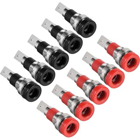 Pack of 10 4mm Banana Plug Sockets, Female Banana Plugs, 4mm Security Sockets, Speaker Female Binding Post Socket Jacks, Red/Black