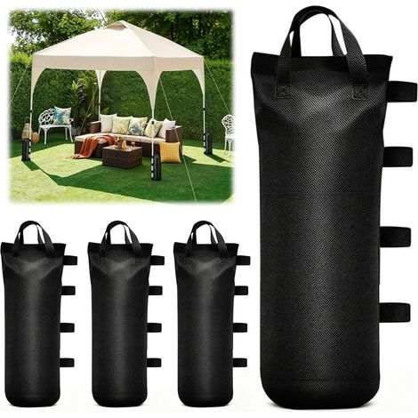 4 Pièces Sacs de Sable pour Tonnelle, Sandbag Tissu Oxford 800D, Fixation Bande Velcro, Sac Lestage Réutilisables, pour Tonnelle Poids De Sable Gazebo Poids Pavillon, 50 x 20 cm (1/5)