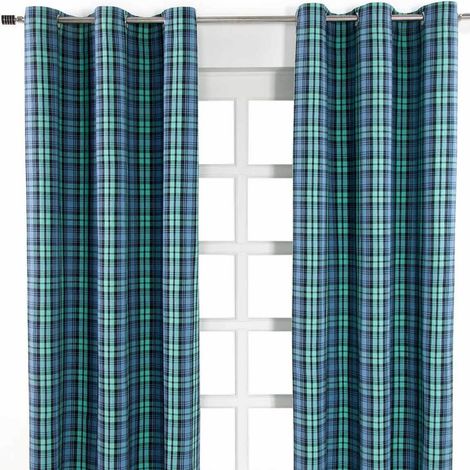 Homescapes Paire de rideaux à œillets - Blackwatch Tartan 137 x 228 cm