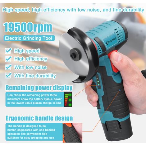 Meuleuse d‘Angle 12V 19500 tr/min - Outil Multifonction Portable pour Coupe, Polissage et Finition