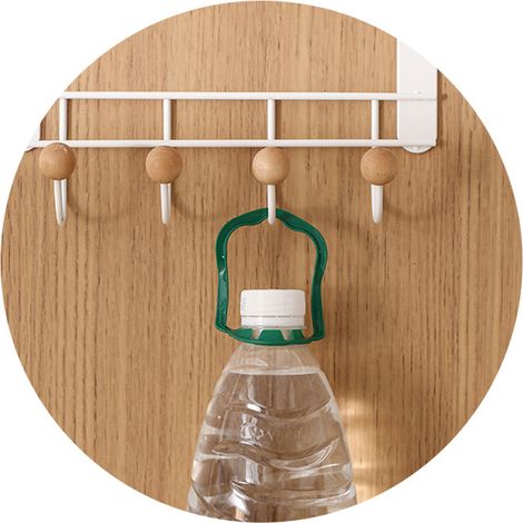 FaSoLa Home Türhaken, einfach, kein Bohren erforderlich, Garderoben- und Hutablage für Schlafzimmertüren, Organizer für diverse Accessoires, Weiß (1/5)
