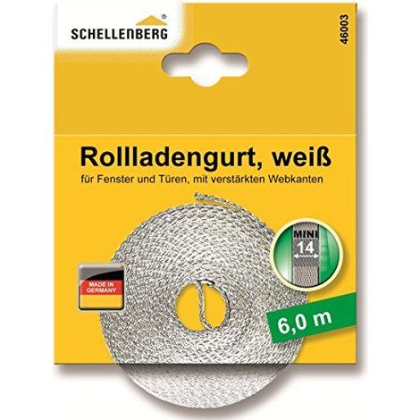 Schellenberg Courroie de volet roulant 14mm/6,0m blanc - 46003 (1/3)