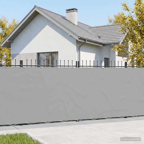 Écran de Confidentialité pour Balcon Brise-Vue Polyester Enduit PU Gris Clair 1,8 x 15 m - PANGIVO (1/5)