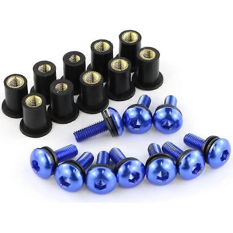 Vis de pare-brise M5 pour Yamaha FZ1, FZ1000, Fazer, FZ6R, FZ6, FZ8-N, S, Fazer8, FZ16, FJR 1300, TDM 900, Tracer 900, FJ-09 - Bleu (1/5)