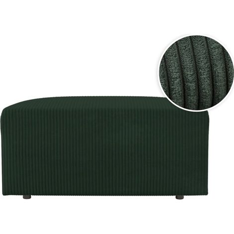 Pouf ROMANE en velours côtelé - Vert foncé