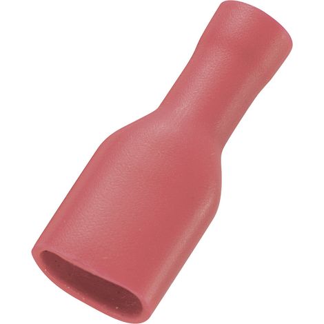 TRU COMPONENTS 737698 Flachsteckhülse Steckbreite: 6.35 mm Steckdicke: 0.8 mm 180 ° Vollisoliert Ro