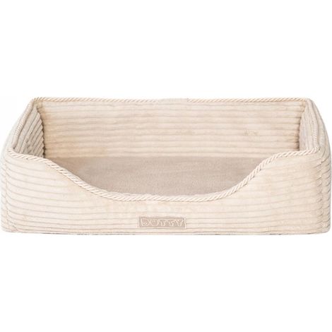Cama estrecha para gatos para alféizar de ventana DOTTY, espuma viscoelástica, pana color crema. (1/5)