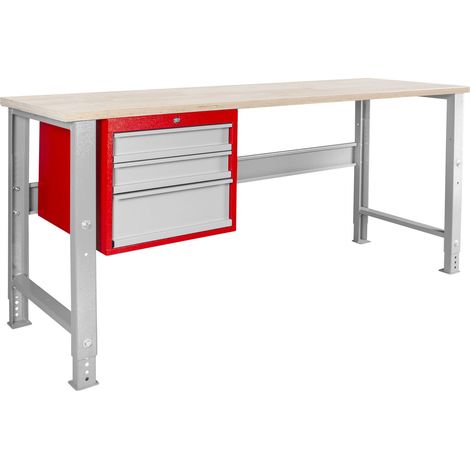 Établi modulaire Rubberwood avec armoire à tiroirs 3T 2000 mm MW Tools MOD205R (1/3)
