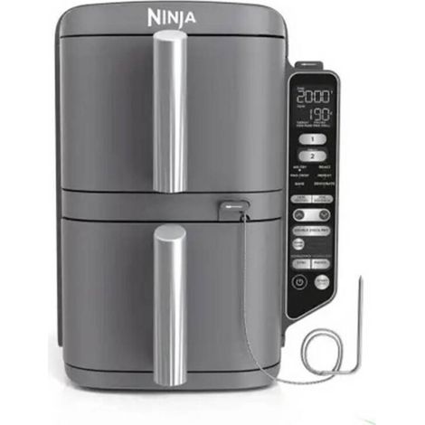 [GEBRAUCHT] B-Ware Ninja Heißluftfritteuse Fritteuse Doppel schwarz 9,5L 40 °C 240 °C Garfunktionen (1/2)