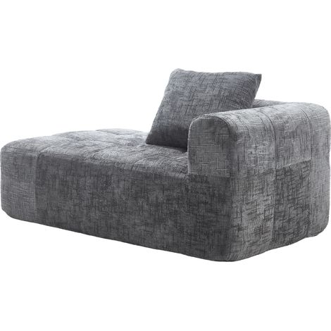 Canapé Chaise Longue Confortable Chenille Gris 37.00 x 37.00 x 112.00 cm ZIPSOFA (1/5)