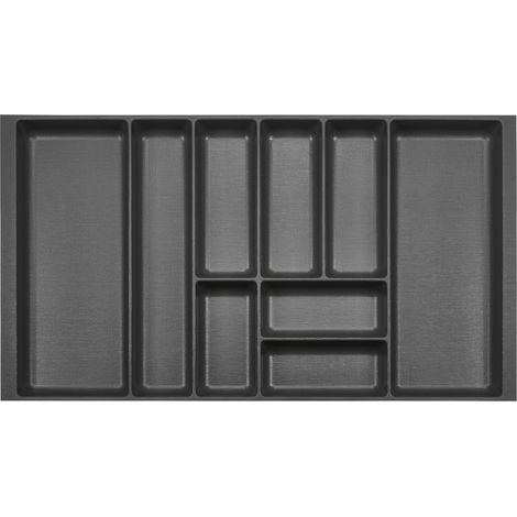ORGA-BOX 2 Besteckeinsatz Tiefe 462 mm für Nobilia Küchen Canvas-Struktur anthrazit Schubladeneinsatz Breite 809 mm für Schubladen 900 mm