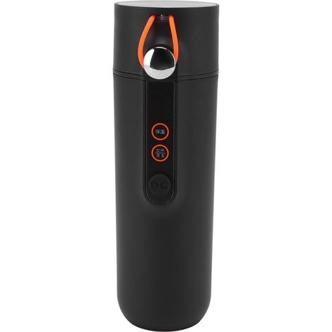 Mug chauffant 460 ml, isolation thermique 12 h, acier inoxydable, idéal pour les voyages et la voiture, compatible allume-cigare 12 V/24 V, noir (1/5)