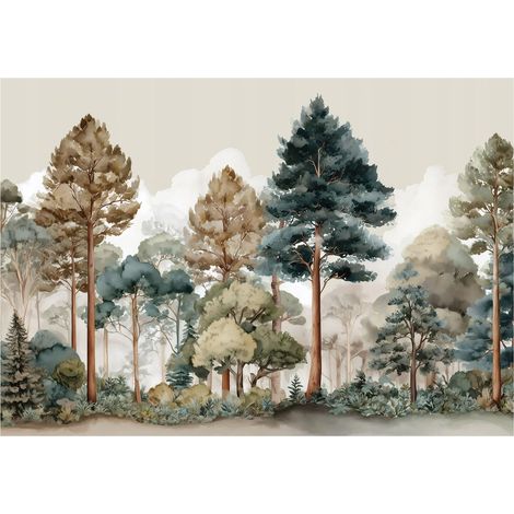 Fototapete Kinderzimmer Wald Bäume Mädchen – Großformat Wandtapete 150x105 cm