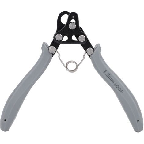RHG Pince à boucler en une étape, 1,5 mm, pour la création de bijoux, compatible avec les fils d'or, d'argent, de cuivre et de fer de calibre 18 à 26, avec poignée grise (1/5)