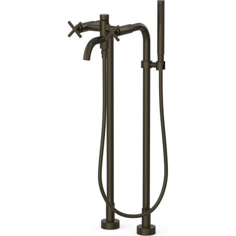 Mélangeur sur pied pour baignoire et douche Noir Bronze - TRES 28319401KMB