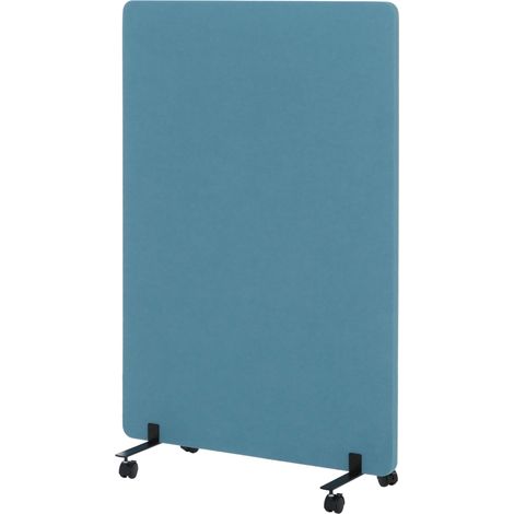 [NON UTILIZZATO] Parete divisoria acustica HHG-957, divisore separè per ufficio, bacheca, a doppia parete, arrotolabile, in stoffa/tessuto, 127x80 cm, turchese (1/5)