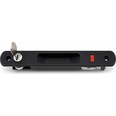 Serrure Crochet Aluminium pour Porte Coulissante Balcon Noire (1/5)