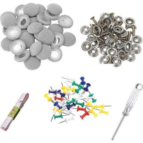 Kit de réparation de garniture de toit en 60 pièces (gris) pour corriger l'affaissement du ciel de toit. (1/5)