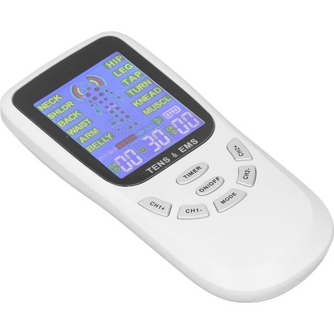 Appareil TENS rechargeable pour le massage de la nuque avec 12 modes, technologie de microcourant, appareil TENS numérique pour la stimulation musculaire. (1/5)