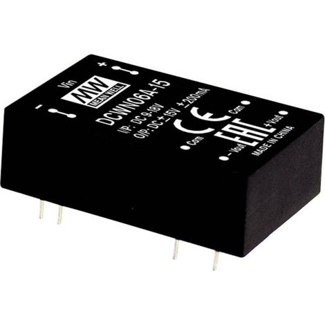 MEAN WELL DCWN06C-05 Module convertisseur CC/CC 500 mA 6 W Nbr. de sorties: 2 x Contenu 1 pc(s) Q121062 (1/2)