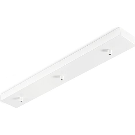 Rosone Multicavo 3 Fori In Metallo Bianco Opaco L60Cm