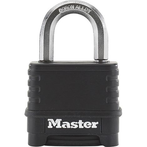 High-Security Master Lock Padlock with Combination, Zinc Alloy, Outdoor Use, L-Shaped Shackle M175EURDLH – Ideal for Gates, Garages, Cellars, and Basements