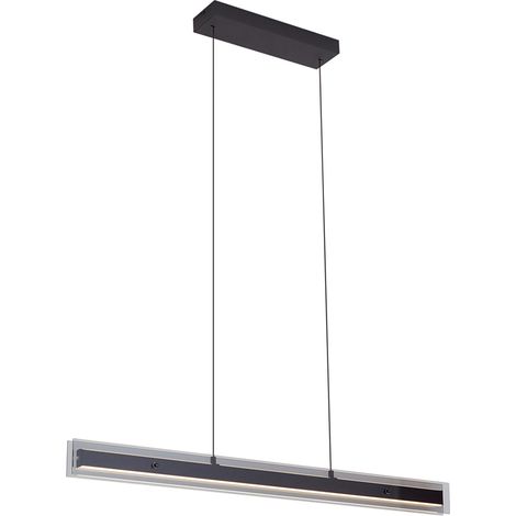 QAZQA Lampada a sospensione moderna nera con vetro fumé con LED