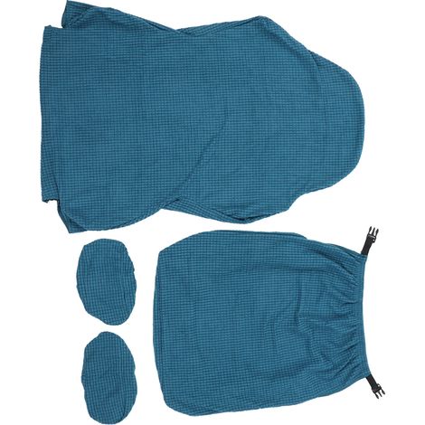Housse de chaise extensible, respirante et anti-poussière, lavable, uni, peau douce, lot de chaises pour bureau et maison, bleu paon (1/5)
