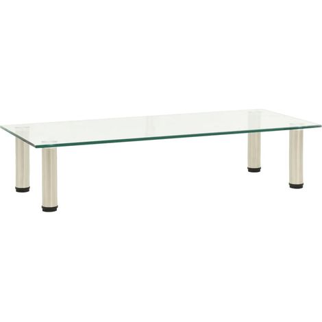 Meuble TV pour Salon - Armoire TV Transparent 80x35x17 cm Verre trempé BV636376 - BonneVie (1/5)