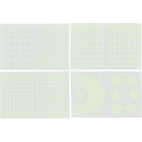 4Pcs Autocollants Mural Lune Étoiles, Adhésion Forte, Ambiance Chaleureuse, Ciel Nocturne Lumineux pour Chambre Enfant ou Salle à Manger (1/5)
