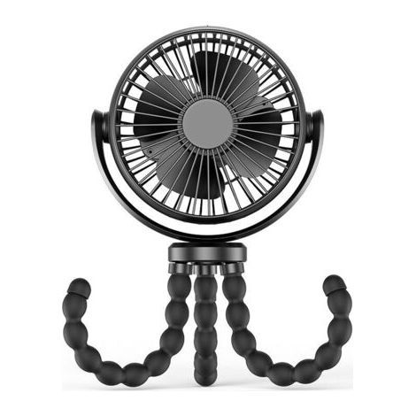 Ventilateur Personnel Portatif, Ventilateur de Bureau à Piles 5200mAh avec Trépied Flexible, Ventilateur USB à 360 ° pour Poussette,Voiture,etc (1/5)