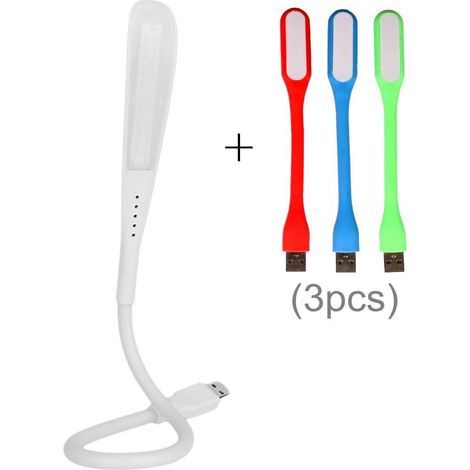 Lampe LED USB tactile à intensité variable, lampe pour ordinateur portable USB, lampe de clavier flexible pour ordinateur, lampe USB à luminosité réglable sur 3 niveaux / 1 lampe + 3 mini lampes LED U (1/5)