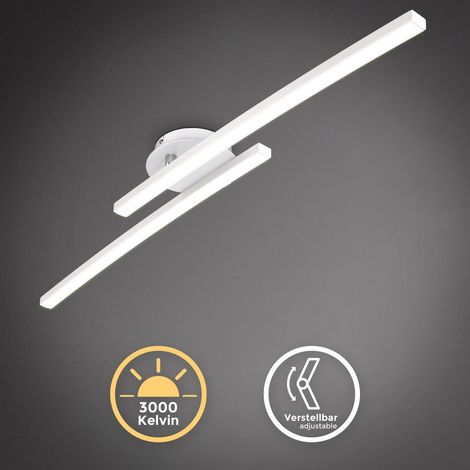 Deckenlampe 57,5x12 cm - 12W, 1300lm, LED, warmweiß, weiß