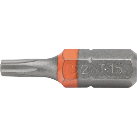 Embout TORX T15 1/4 pouce 25 mm S2 10 pièces.