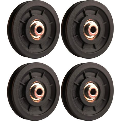 Accesorio de elevación, 4 poleas de nailon con rodamiento de 110 mm, polea muscular, rueda universal para máquina de cable, equipo de gimnasio, puerta de garaje.