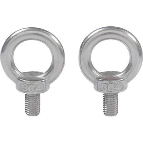 Anneau De Levage 304 Acier Inoxydable Filetage Mâle Boulon À Oeil M10X18 Boulon Vis Machines Épaule Levage de Poids Marin Boulons 2 PCS (1/4)