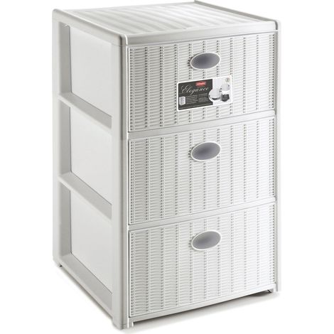 Stefanplast CASSETTIERA ELEGANCE 3 cassetti - cm. 40x40x60 h col. Bianco