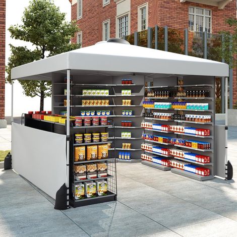 Goplus – Tonnelle pliante 3x3 m avec parois amovibles – Structure pop-up réglable 266/276/286 cm – Sac de transport à roulettes – 8 piquets et 4 sacs de sable (1/5)
