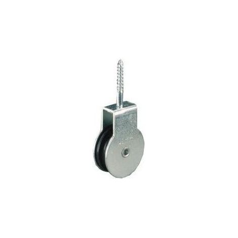 Poulie à visser zingué pour corde Ø b. 6,0mm (1/3)
