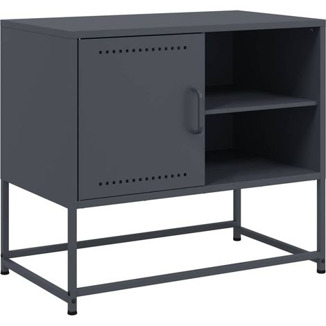 Mueble TV multimedia estante para televisión buffet para televisión comedor salón dormitorio antracita 68 x 39 x 60,5 cm acero antracita 020026405